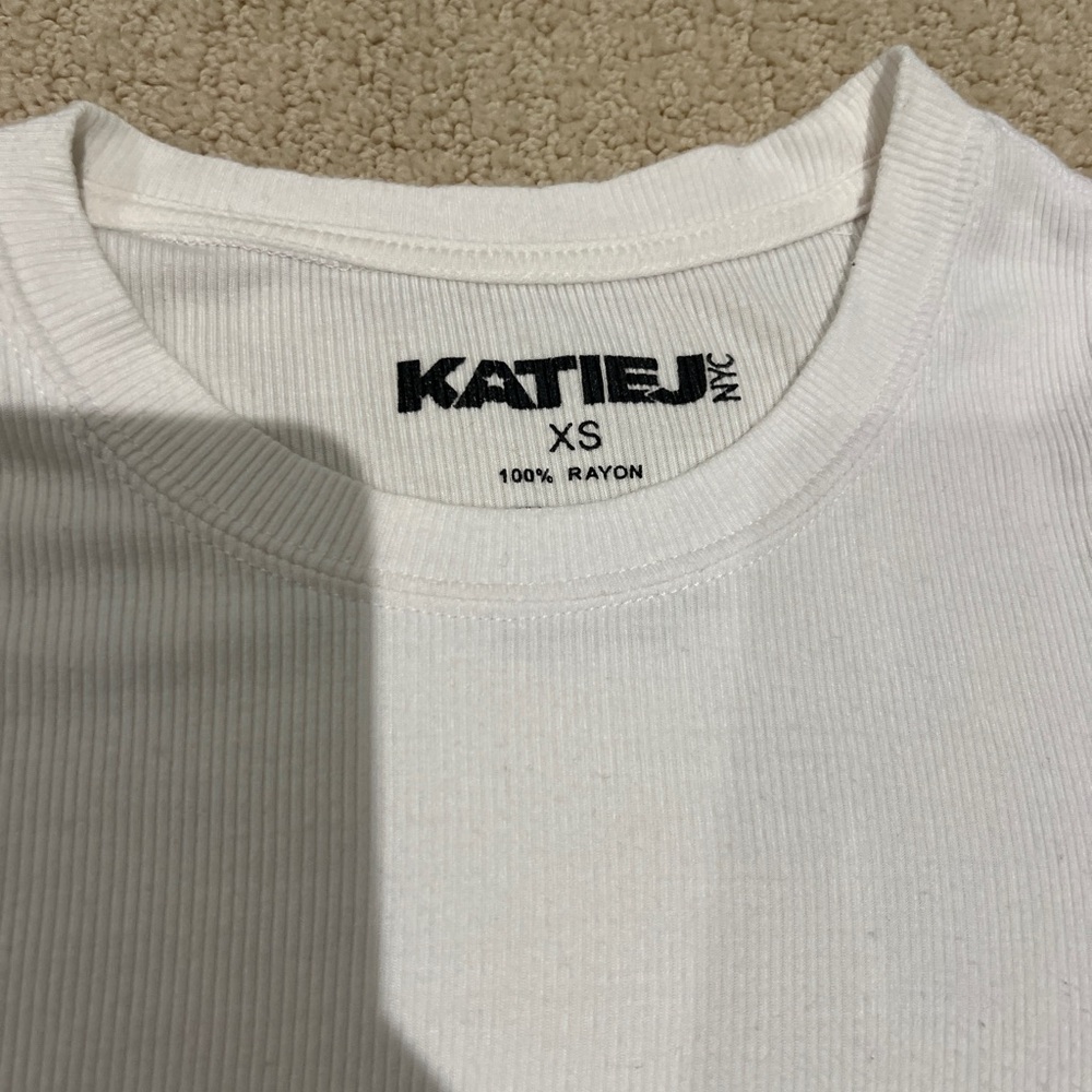 KATIE J NYC white short sleeve top size xs